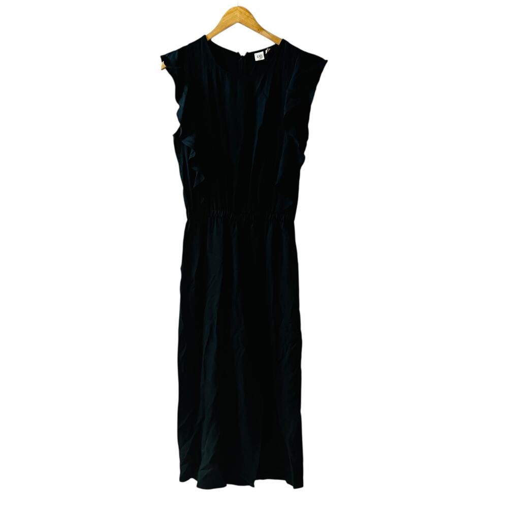 Gap Black Wide Leg Sleeveless Ruffle Jumpsuit Size Small